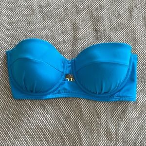 SUNDAZED Blue strapless bikini top 32DD